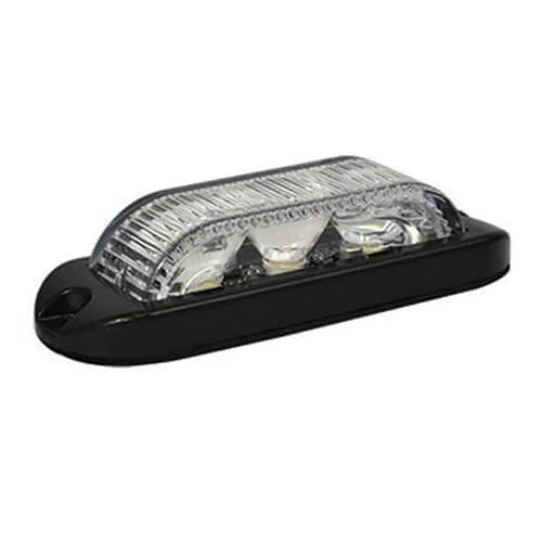 LED flitser 3 LED's | Rood 180 graden | 10-30v | LED3DVR180