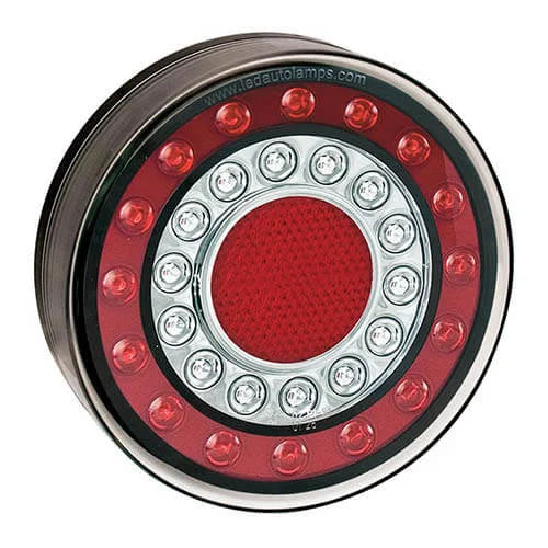 LED achterlicht in chroomlook | 12-24v | 40cm. kabel | MaXilamp1XCE