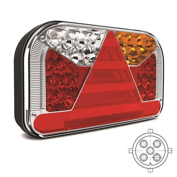 Links | LED achterlicht met kentekenlicht | 12-36v | 5-PIN | V10C6-541B5