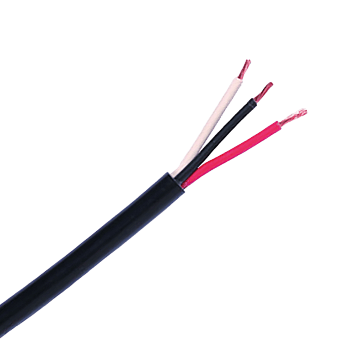 3-aderige kabel | 0,75mm² | zwart-rood-wit | 50m