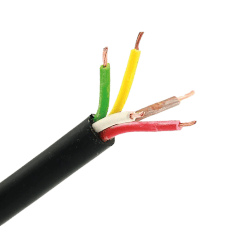 5-aderige kabel | 1,00mm² | bruin-rood-geel-groen-wit | 50m