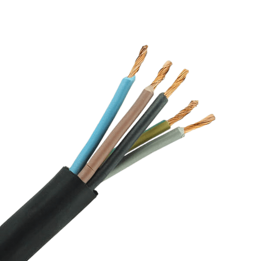 5-aderige kabel | 1,00mm² | zwart-bruin-blauw-geel|groen-groen | 50m