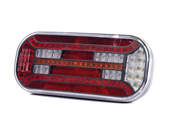 Links | LED achterlicht driehoek reflector | 12-24v | 100cm. kabel | VC-3101