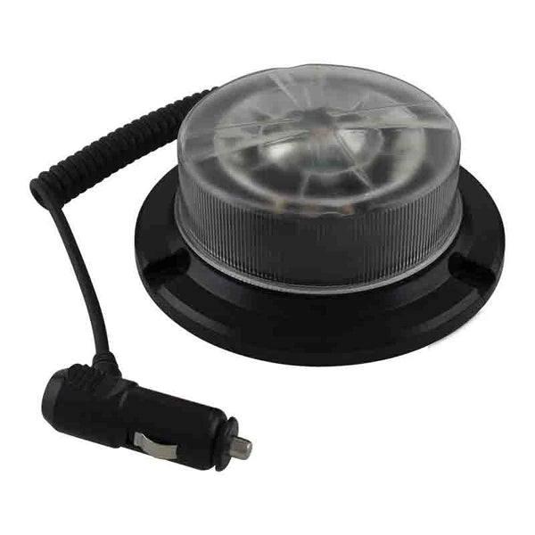 LED R65 low base zwaailamp amber/transp. magn-montage 12/24v