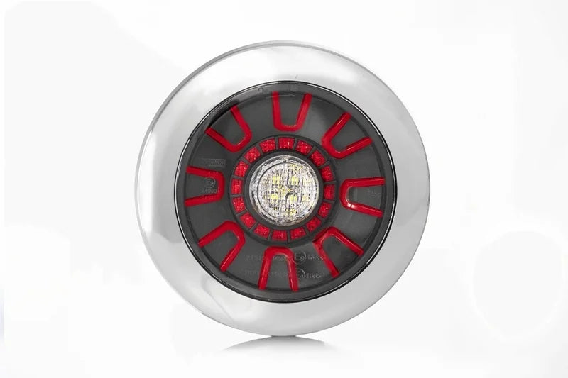 LED darklook mist-achteruitrijlicht, chrome 12-24v 5-PIN inbouw