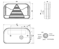Links | LED achterlicht zonder kentekenlicht | 12-36v | 7-PIN AMP connector | V10C6-531B7