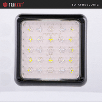 LED achteruitrijlamp met zwarte rand | 12-24v | 40cm. kabel | 100WME