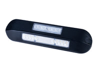 LED zij-werklamp + amber R65 flitser, 6500K, zwart huis 12-2 | WFF-1220ZA