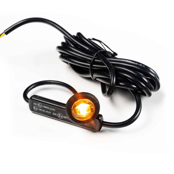 LED markeerlicht amber met R65 flitser 12-24v 200cm kabel