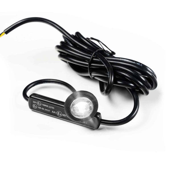 LED markeerlicht wit met R65 flitser 12-24v 200cm kabel