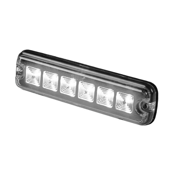 LED R10 Flitser 6-LED wit 12-24v 200cm kabel