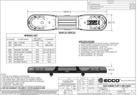 LED flitsbalk amber | 13 serie | ECE-R65 amber | transparant | 1000mm | 16 LED's | 13-00012-E