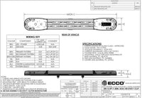 LED flitsbalk amber | 13 serie | ECE-R65 amber | wit midden | 1500mm | 12 LE | 13-01017-E
