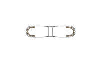 LED flitsbalk amber | 13 serie | ECE-R65 amber | wit midden | 1500mm | 12 LE | 13-01017-E