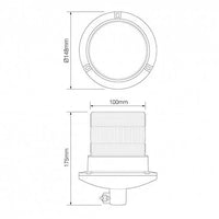 LED flits zwaailamp | 10-30v | met PC Din-montage | R65 | EQPR65ABM-DM