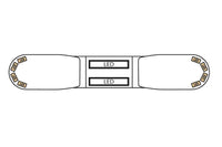 LED flitsbalk amber | 13 serie | ECE-R65 amber | transparant | wit midden | 1000mm | 12 LE | 13-01006-E