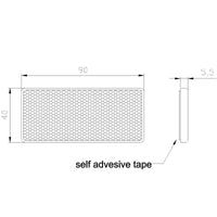 Witte reflector | 90 x 40mm. | 3m-plakstrip | VRF-500W