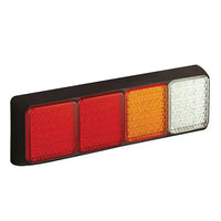 LED achterlicht met zwarte rand | 12-24v | 40cm. kabel | 100BRRAWME