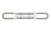 LED flitsbalk amber | 13 serie | ECE-R65 amber | wit midden | 1250mm | 24 LE | 13-01007-E