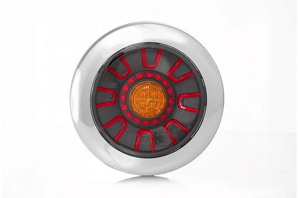 LED darklook achterlicht chrome 12-24v , 5-PIN's inbouw