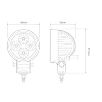 LED werklamp | 12 watt | 440 lumen | 12-24v | rood licht | 8312BMR