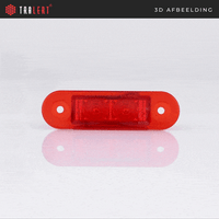 LED markeringslicht rood inbouw | 12-24v | 20cm. kabel | 7922RMB