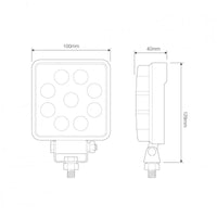 LED werklamp | 13,5 watt | 1710 lumen | 12-24v | 40cm kabel | IP69K | 10015BM