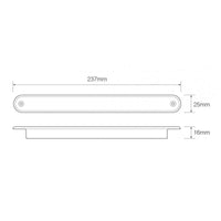 LED dynamisch knipperlicht slimline amber lens | 24v | 40cm. kabel | 235A24-DI