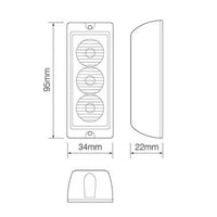 LED flitser 3 LED's | blauw | 12-24v | LED3DVB