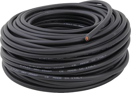Accukabel | Zwart | 1 x 25mm² | PVC | 50m