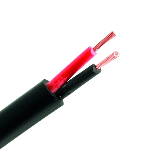 2-aderige kabel | 0,75mm² | zwart-rood | rond | 100m