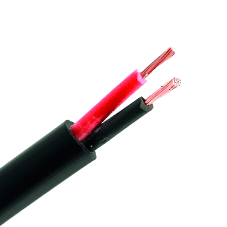 2-aderige kabel | 0,75mm² | zwart-rood | plat | 100m