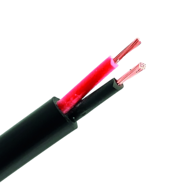 2-aderige kabel | 0,75mm² | zwart-rood | plat | 100m