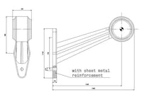Rechts | LED breedtelamp | schuine steel | 12-36v | 1,5mm². connector | M10BV-522RW