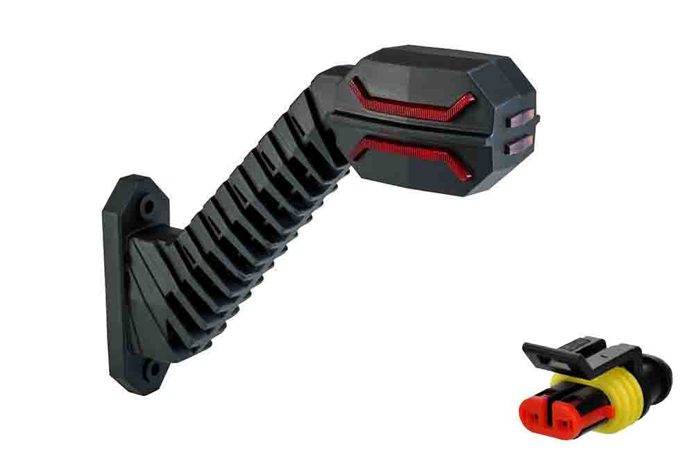 LED breedtelamp rechts 12-24v 2-PIN Superseal | MB-6002RWA-SS