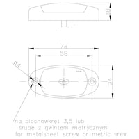 LED markeringslicht wit | 12-24v | 50cm. kabel | 0,75mm. connector | MV-5410W