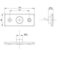 LED markeringslicht rood | 12-24v | 50cm. kabel | MV-5600R