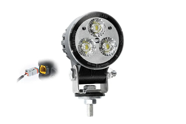 LED werklamp rond 1200lm, 12W, 12-24v, ingebouwde DT-connector