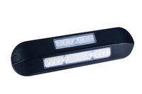 LED zij-werklamp + amber R65 flitser, 6500K, zwart huis 12-2 | WFF-1220ZA