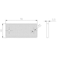 Witte reflector | 90 x 40mm. | schroefbevestiging | VRF-501W