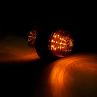 LED dark pendellamp amber, korte steel, 12-24v, 50cm kabel