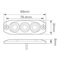 LED Compact rem-achterlicht 12-24v (heldere lens) | 11RCM