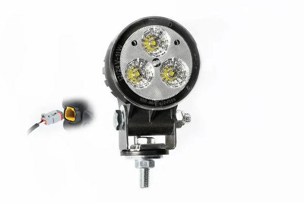 LED werklamp rond 1200lm, 12W, 12-24v, ingebouwde DT-connector | WF-1112DT