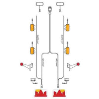 Kabelboom 8,0m. / 6,0m. / 13-polig / 7-PIN's AMP