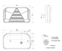 Rechts | LED achterlicht zonder kentekenlicht | 12-36v | 6-PIN | V10C6-532B6