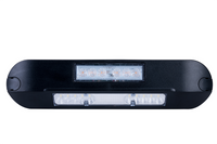LED zij-werklamp + amber R65 flitser, 6500K, zwart huis 12-2 | WFF-1220ZA