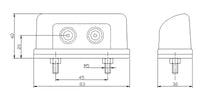 LED kentekenverlichting | 12-36v | met connector 1,5mm². | M10KV-320